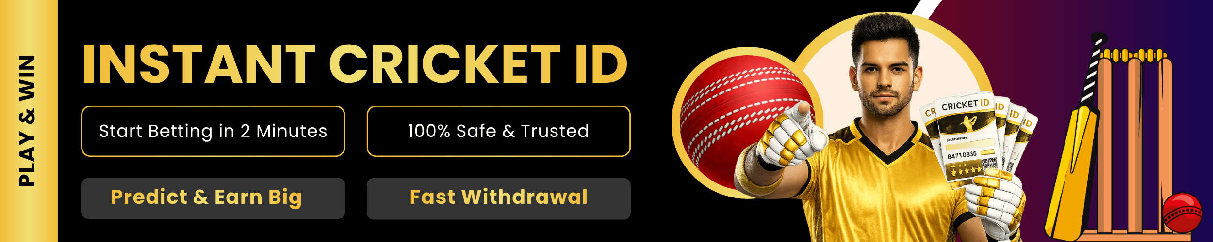 Get Instant Cricket ID in 2 Minutes & Enjoy Up to 500% Bonus