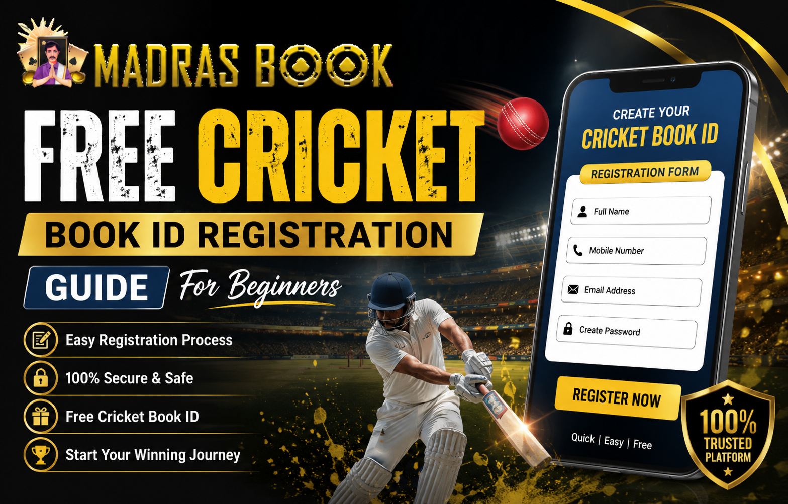 Free Cricket Book ID Registration Guide For Beginners | Madras Book