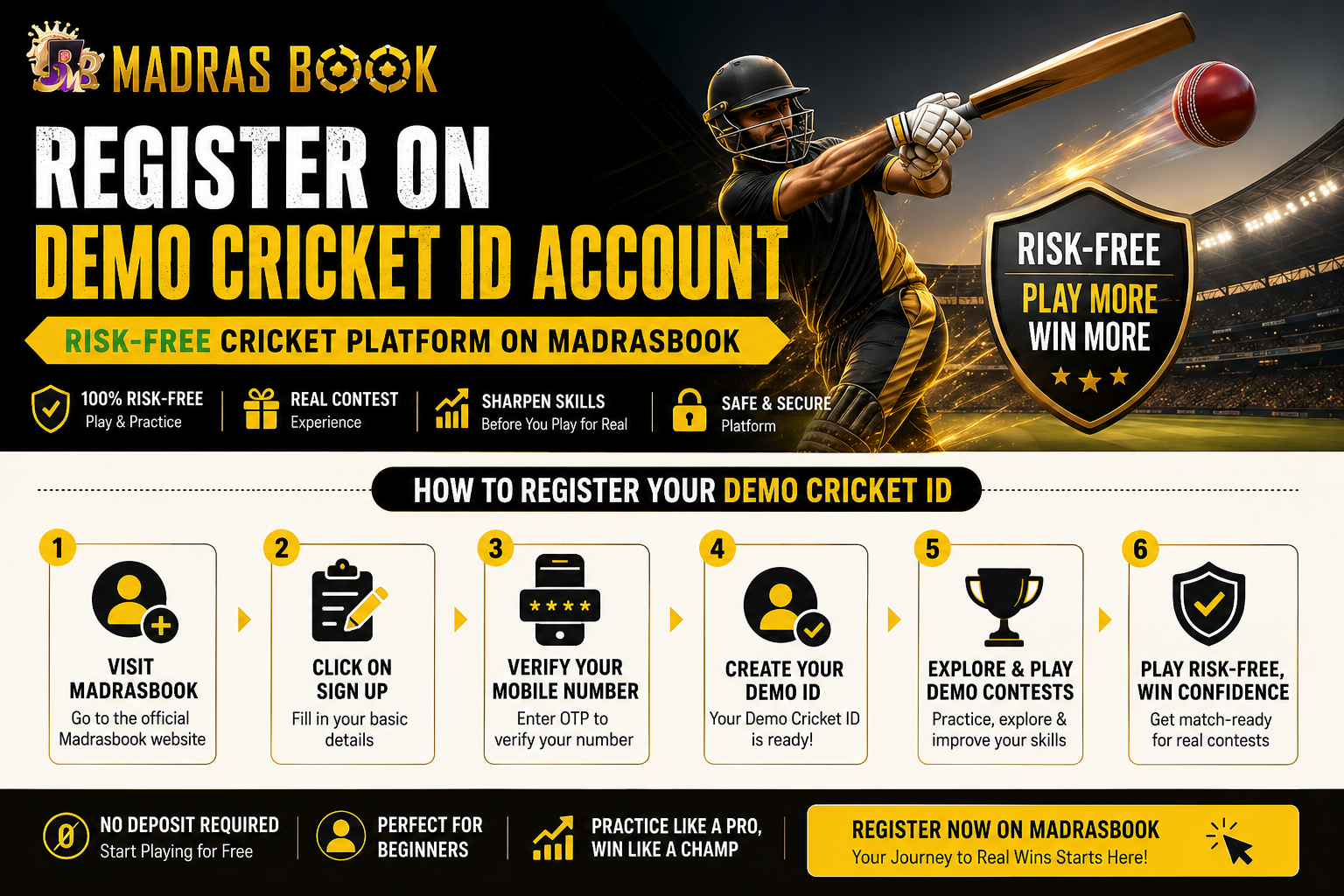 Register on Demo Cricket ID Account – Risk-Free Cricket Platform