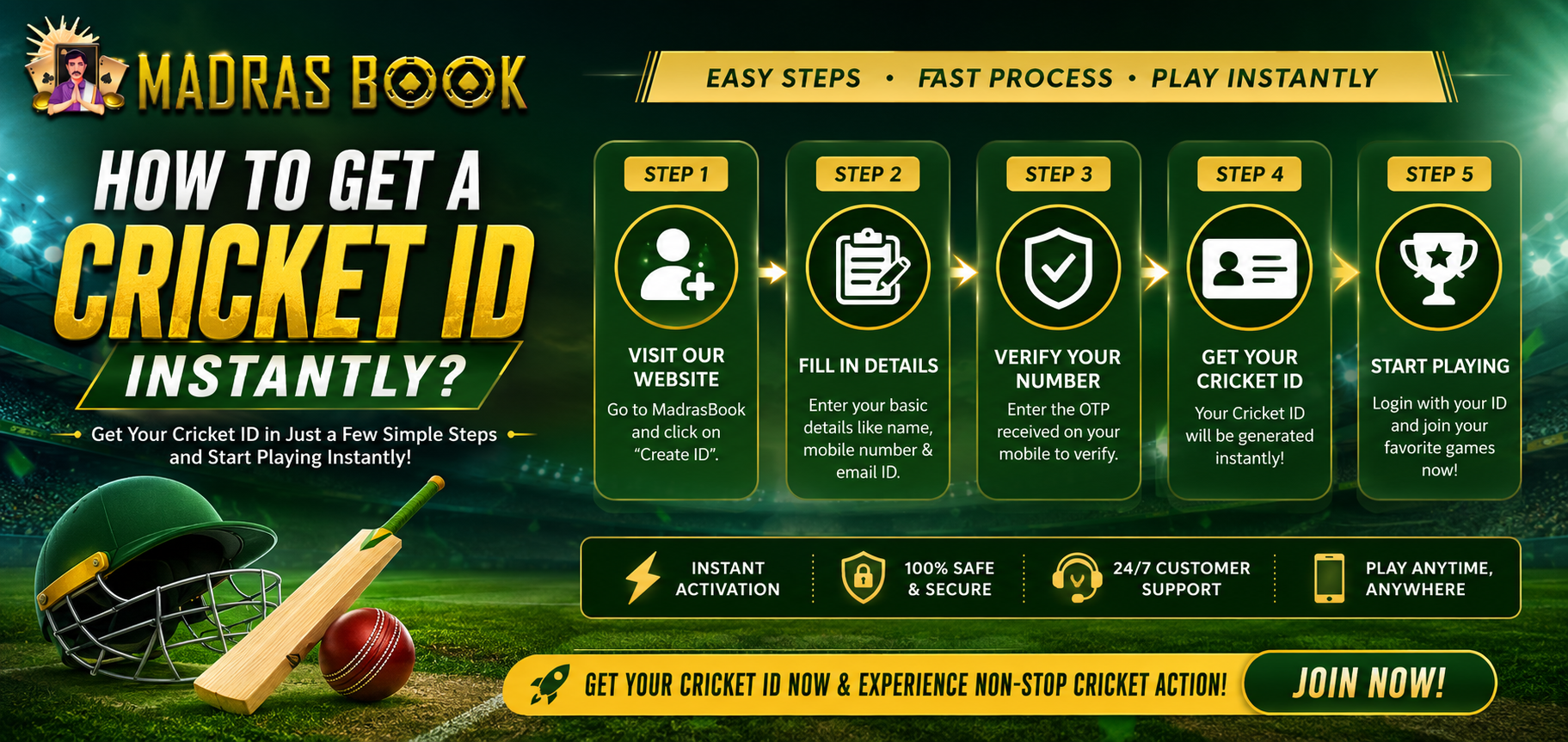 How to Get A Cricket ID Instantly With MadrasBook Betting ID
