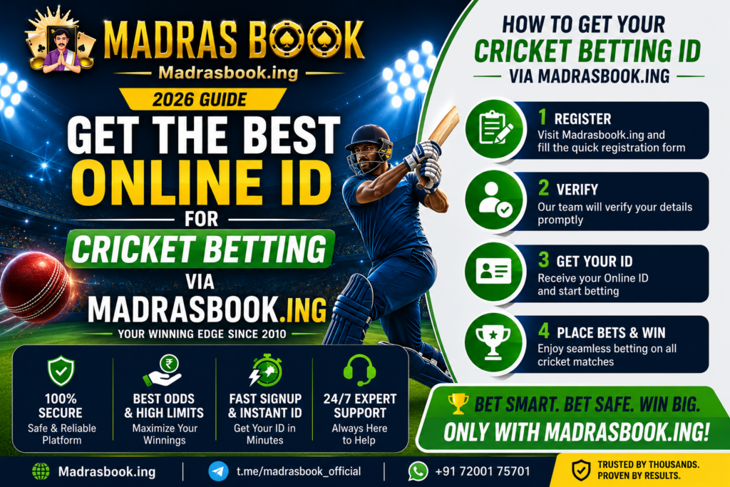 Get The Best Online ID For Cricket Betting Via MadrasBook