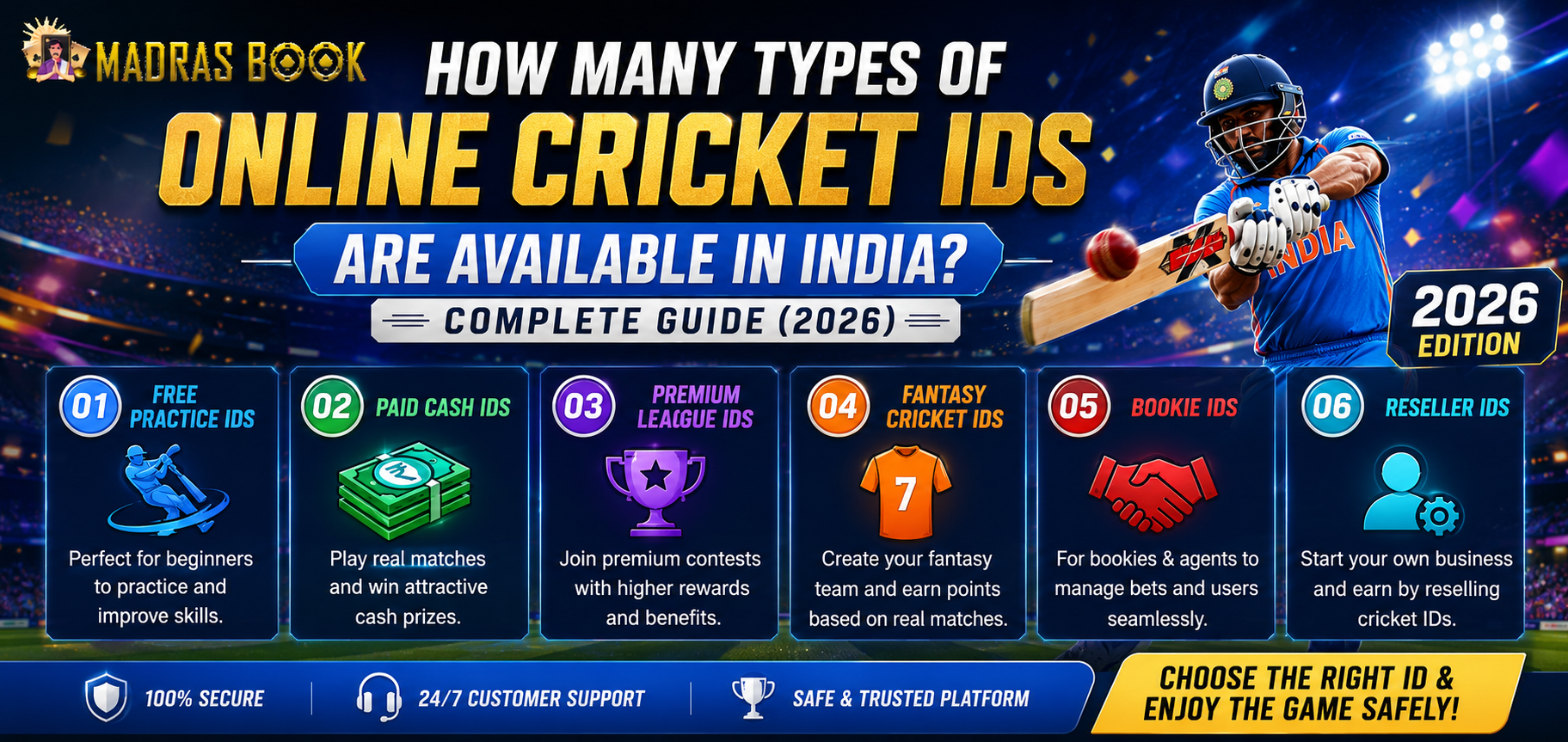Types of Online Cricket ID in India