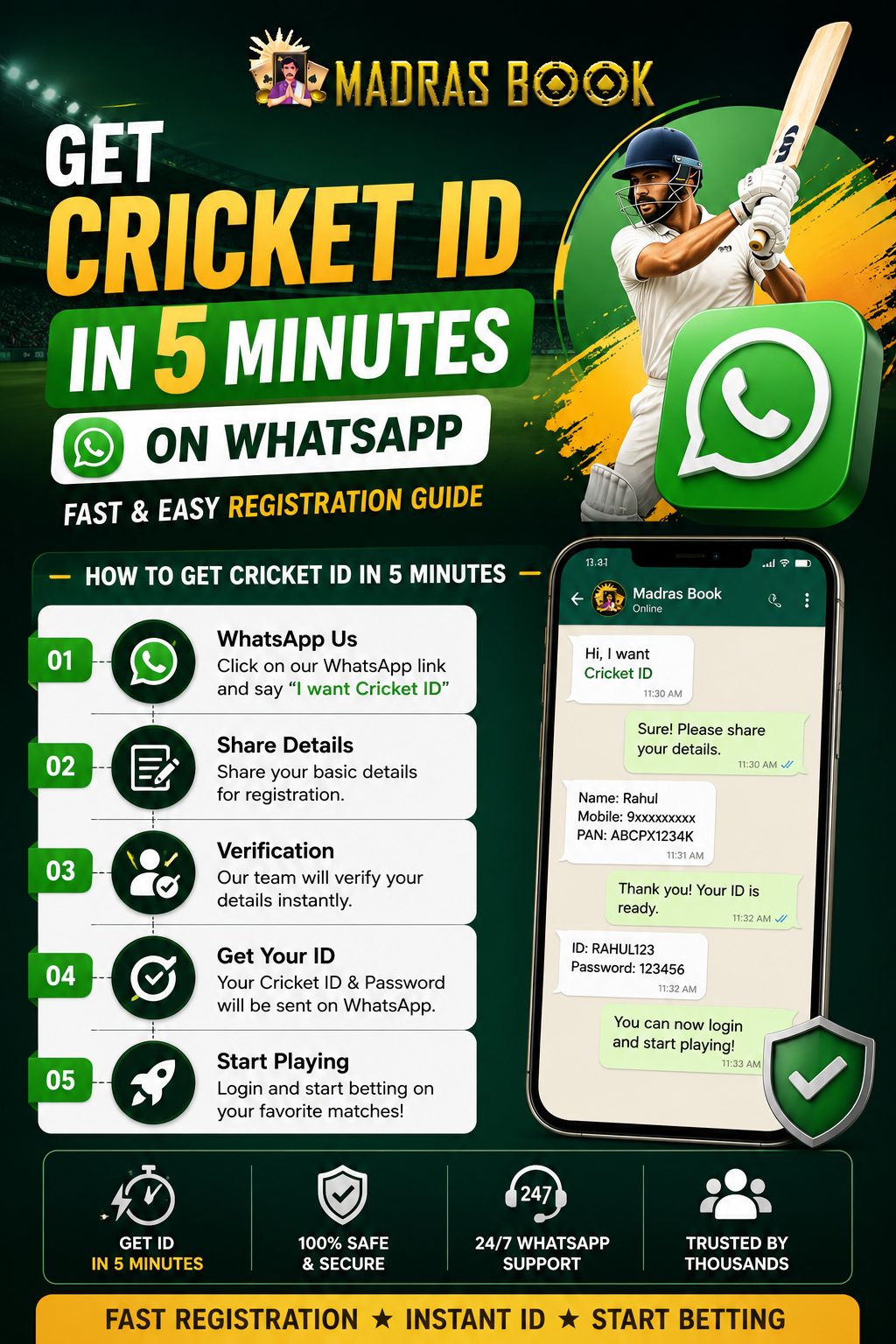 Get Cricket ID in 5 Minutes on WhatsApp – Fast & Easy Registration Guide