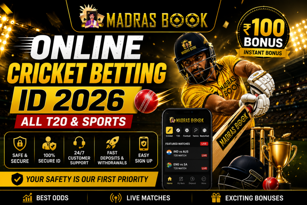 Online Cricket Betting ID 2026 – All T20 & Sports (₹100 Bonus)