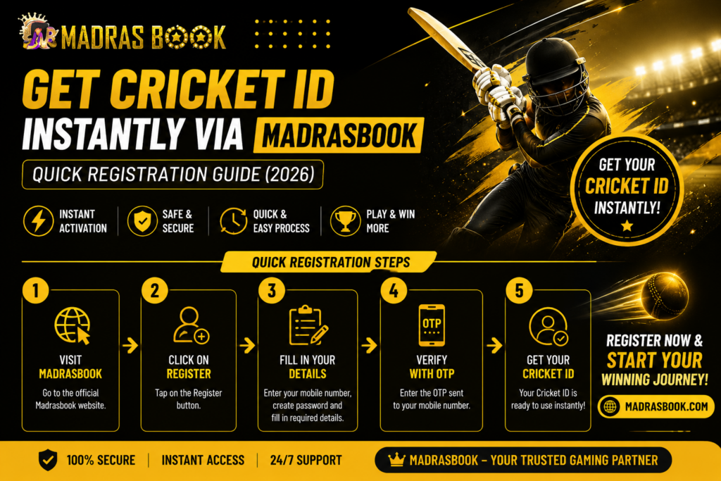 Get Cricket ID Instantly Via Madrasbook