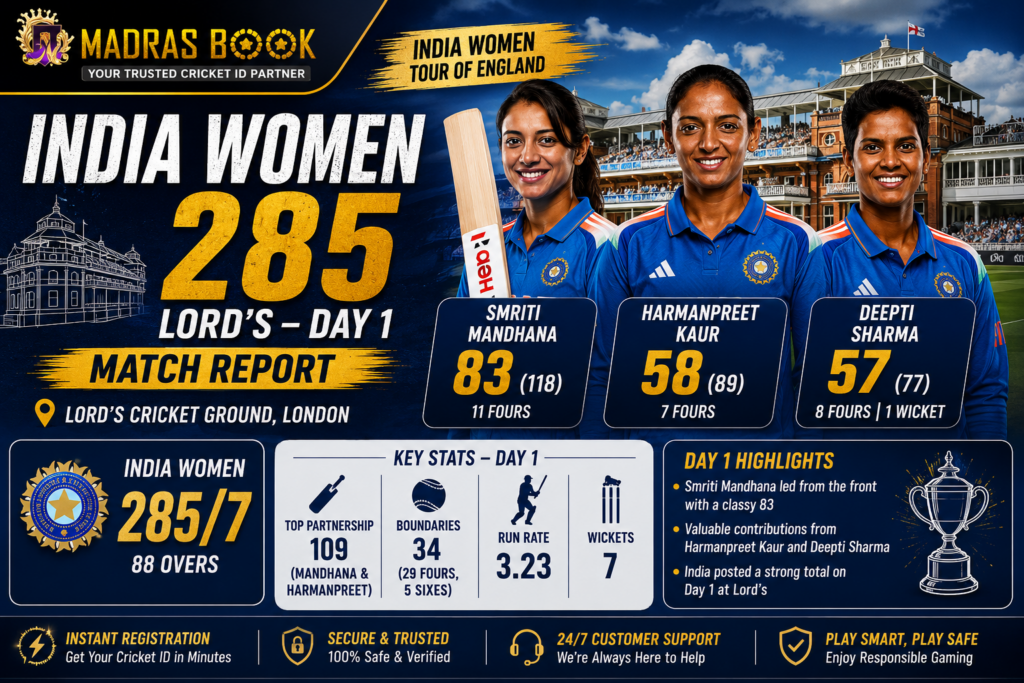 India Women Lord's Test Day 1