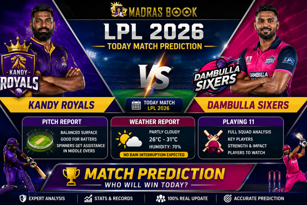 Kandy Royals vs Dambulla Sixers Today Match Prediction