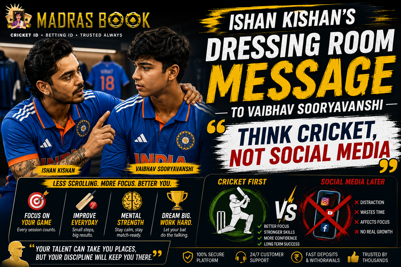 Ishan Kishan dressing room message to Sooryavanshi
