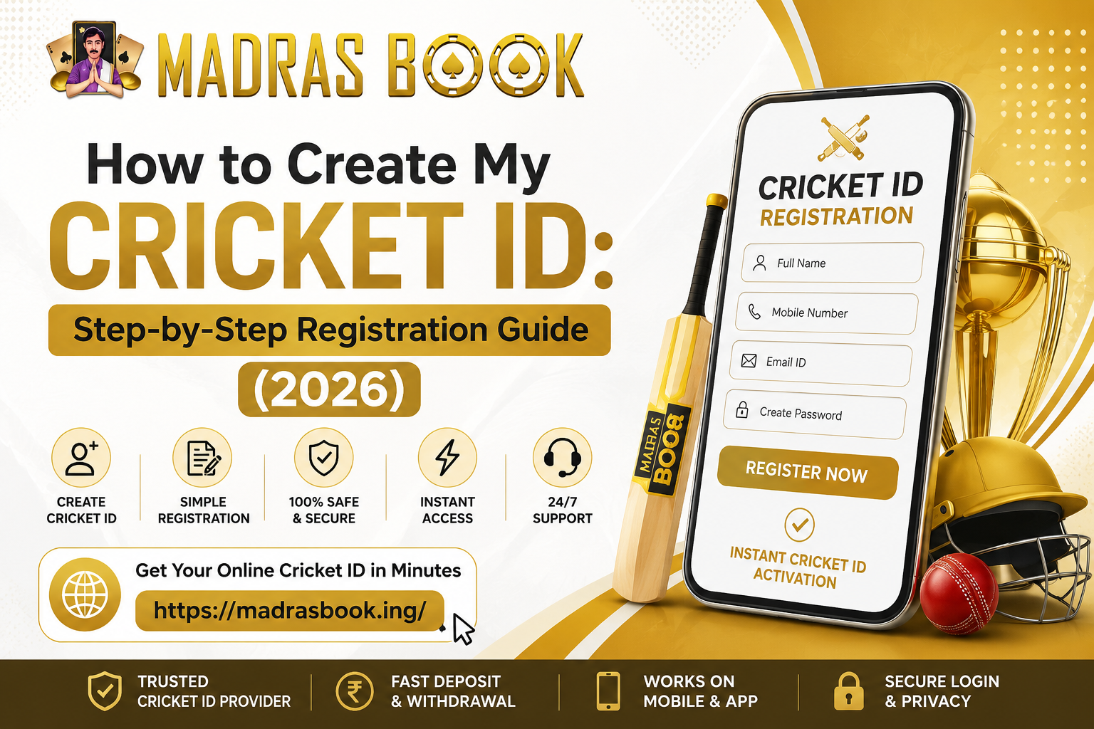 How to Create My Cricket ID (2026) | Madrasbook Registration