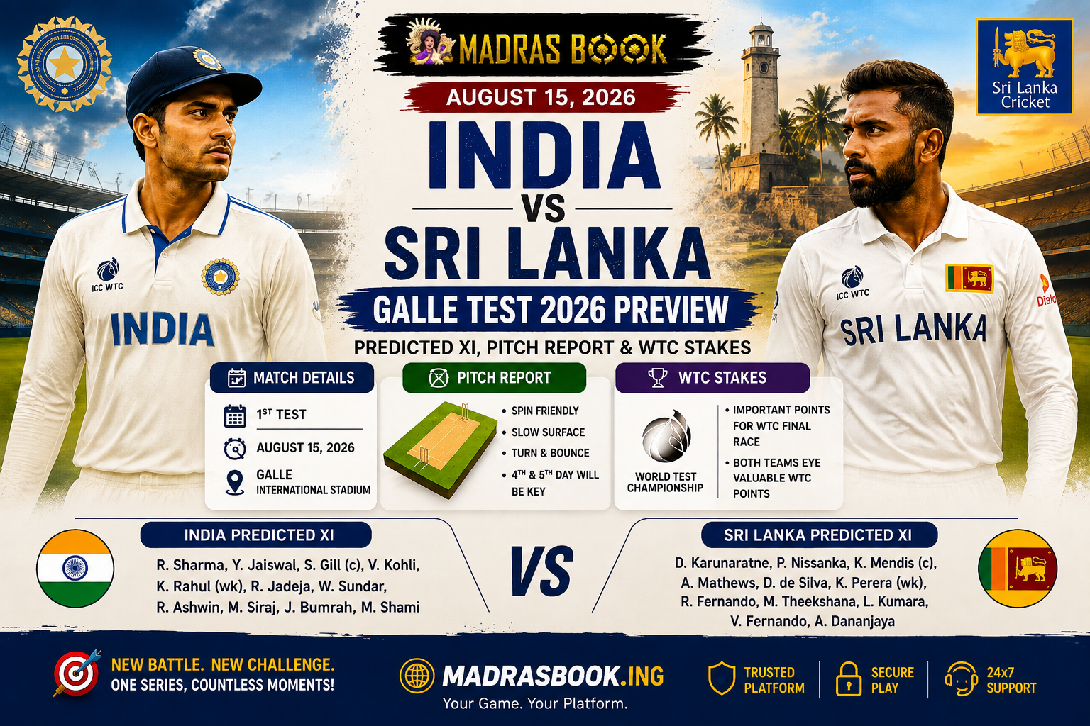 India Sri Lanka Galle Test 2026 Preview