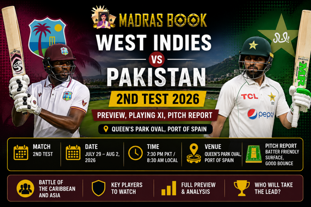 West Indies vs Pakistan 2nd Test 2026