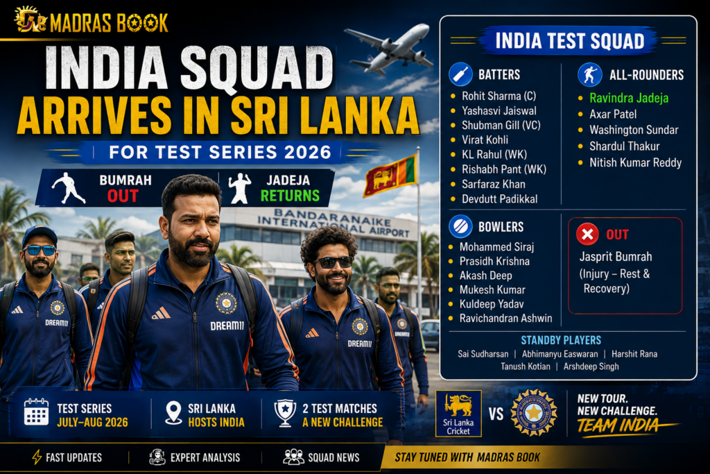 India Sri Lanka Test 2026 Squad