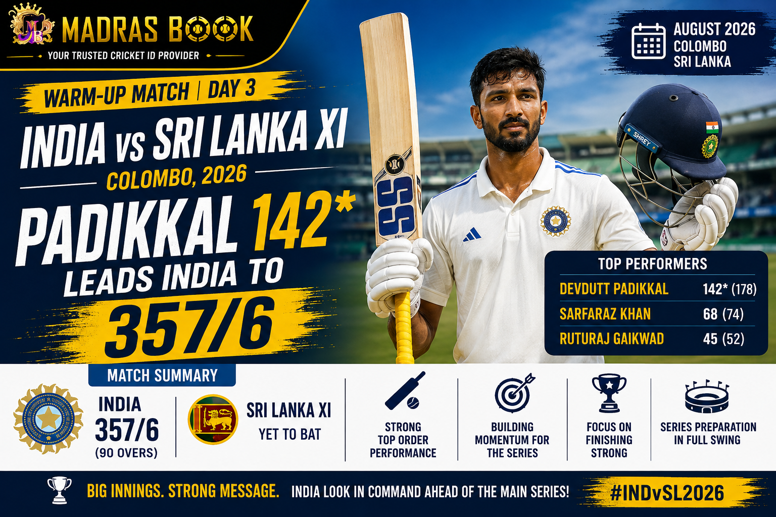 India Sri Lanka warm up match 2026