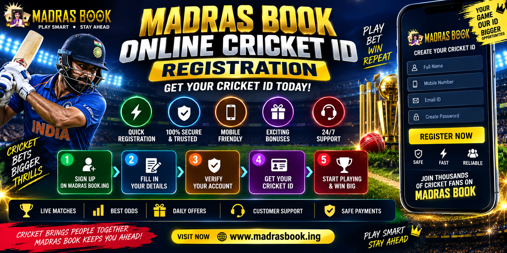 Madras Book Online Cricket ID Registration (2026)