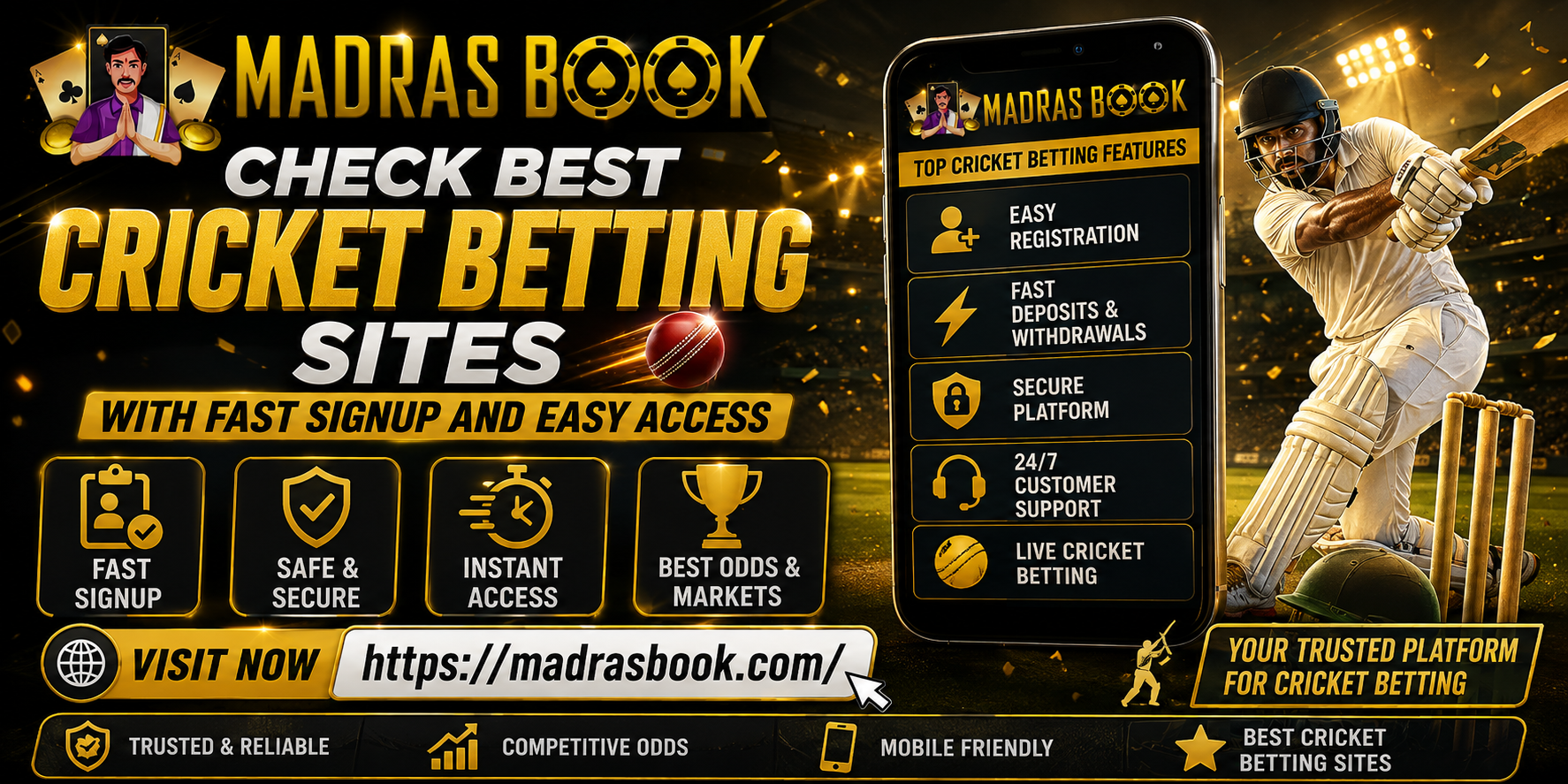 Check Best Cricket Betting Sites (2026): Top Picks